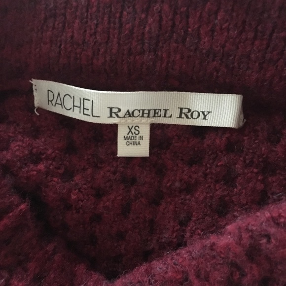 Rachel Roy High Low Mock Neck October Ruby Sweater - Picture 5 of 7